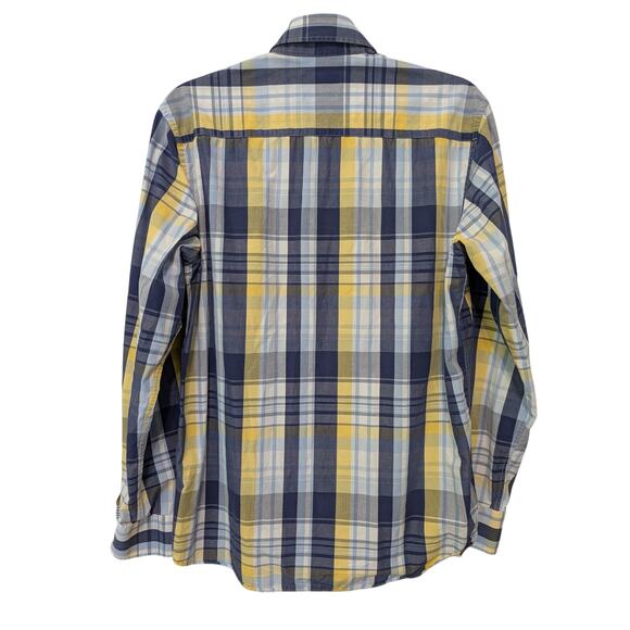 Mario Zegnoti Poplin Shirt Men L* Check Button Down Long Sleeve Contrast Trim - Picture 3 of 13